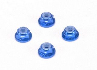 MARKA RACING ALU 2MM FLANGED WHEEL LOCK NUT - BLUE (4PCS) Model: #MRK-2387-B