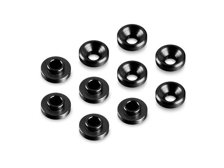 Hudy Machined Alu Countersunk Centering Servo Shim - Black (10)