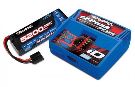 Traxxas Laddare EZ-Peak Plus 4A och 2S 5200mAh Hard Batteri Combo