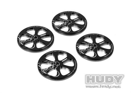 Hudy Alu Set-Up Wheel for 1/10 Rubber Tires (4)