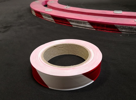 RCP Tracks Red/White Vinyl Tape 1" x 100 Feet