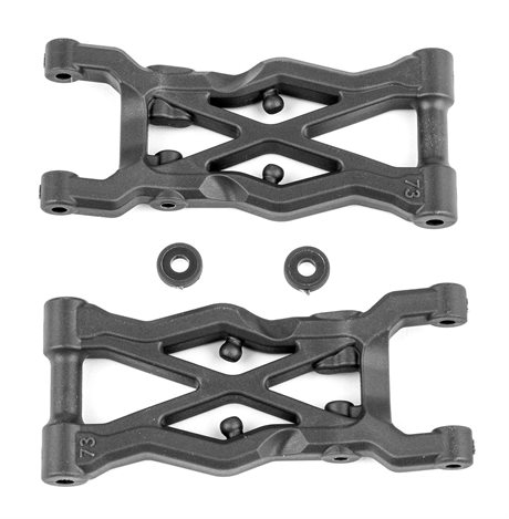 RC10B6.2 FT Rear Suspension Arms 73mm, carbon fiber