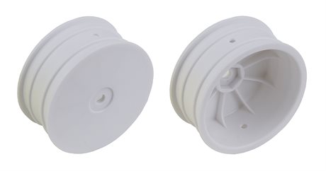 Associated 4WD Front Wheels, 2.2", 12mm hex, +1.5mm, white