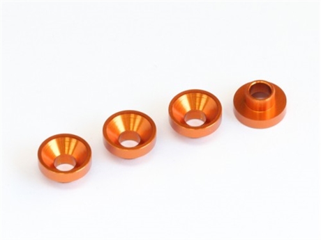 Radtec 3x7.5mm Aluminum Servo Washer, 4 pcs, Orange (AC-10022)