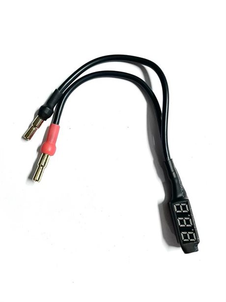 FAST 1 voltmätare för Lipo-batterier (4/5mm banan/bullet-kontakt