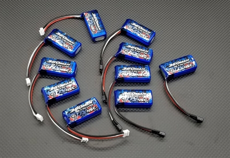 GL Racing 2S 360mAh Lipo battery pack with GL connector