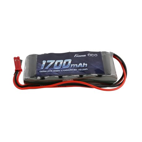 GENS ACE RX BATTERY NIMH 6.0V-1700MAH (DUAL JR-JST) 125G - STRAIGHT