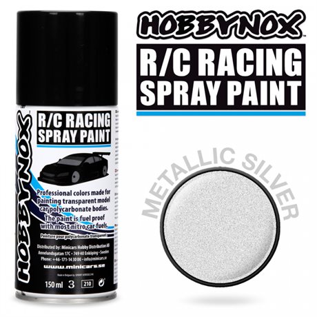 Hobbynox Metallic Silver R/C Racing Spray Färg 150 ml