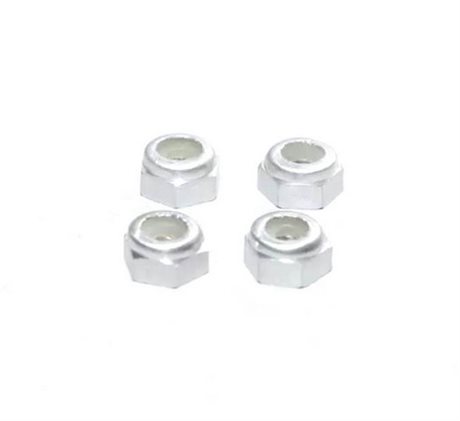 Marka Racing Alu 2mm Wheel Lock Nut - Silver (4Pcs)