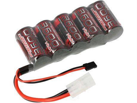 Robitronic 3600mAh 6.0V NiMH Flat RX Battery (JR/Tamiya, 316g)