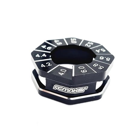 RC MAKER ULTRA-LITE 7075 ALU OCTAGON DROOP GAUGE FOR 1/10TH ONROAD