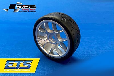 Ride 1/10 Belted Tires 24mm Pre-glued with 10 Spoke Wheel - Grey (4)