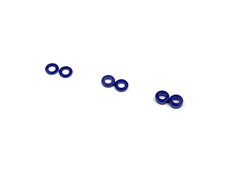GL Racing 2 x 4 Alum. coller set (0.5/1.0/1.5mm) BLUE