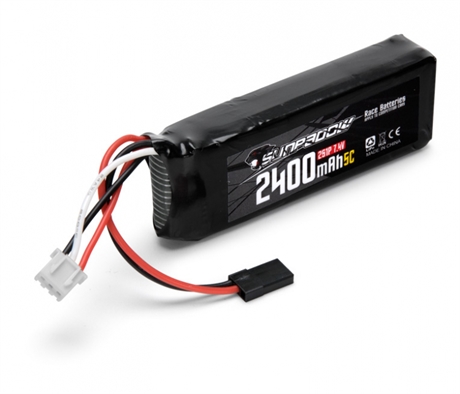 Sunpadow Mottagarbatteri Li-Po 7,4V 2400mAh 5C