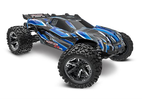 Traxxas Rustler 4x4 VXL 1/10 RTR TQi TSM HD Blå utan Batteri / Laddare