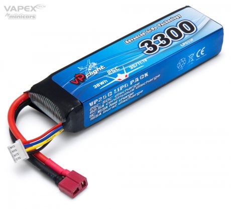 Vapex Li-Po Batteri 3S 11,1V 3300mAh 25C T-Kontakt