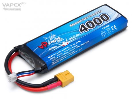 Li-Po Batteri 2S 7,4V 4000mAh 25C XT60-Kontaktapex Li-Po Batteri 2S 7,4V 4000mAh 25C XT60-Kontakt