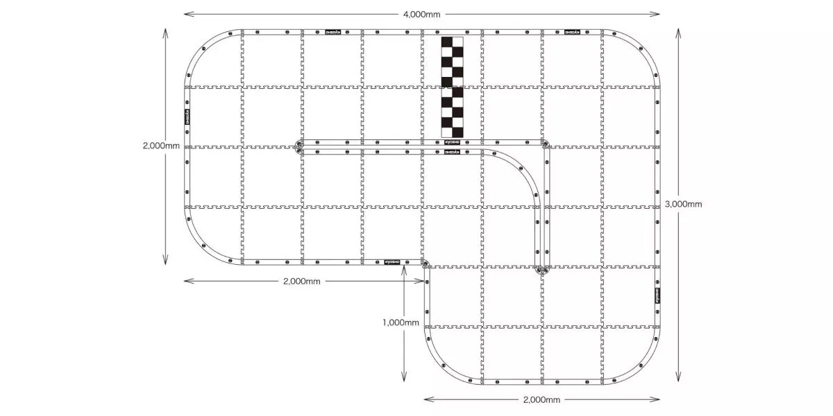 Kyosho Mini-Z Racing Tiles Track 50 Basic Set (40pcs - 50x50) - Björne