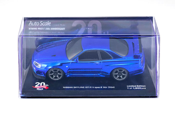 Kyosho Autoscale Mini-Z Nissan Skyline GTR R34 Chrome Blue 20th Annive