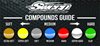 Sweep Whips, Blue (Medium) M-compound Pink, färdiglimmade på vit fälg, 4-pack